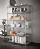 6 Tier Steel Wire Shelf Unit with Liners, Chrome, Capacity 3600 lbs, Adult