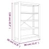 4-Tier Bookcase 31.5"x11.8"x43.3" Solid Wood Acacia