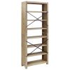 7-Tier Bookcase 31.5"x11.8"x78.7" Solid Wood Acacia