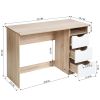 43.3'Wood Corner Writing Table with Shelf 3 Drawers Storage;  Oak & White