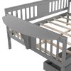 Full size Daybed with Two Drawers, Wood Slat Support
