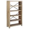 5-Tier Bookcase 31.5"x11.8"x55.1" Solid Wood Acacia