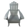 Reclining Wooden Outdoor Rocking Adirondack chair; walnut