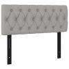 LED Headboard Light Gray 39.4"x2.8"x30.7"/34.6" Fabric