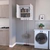 Carmelita 2-Door 2-Shelf Wall Storage Cabinet with Hangers White