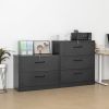 2 Drawer Lateral Filing Cabinet for Legal/Letter A4 Size; Large Deep Drawers Locked by Keys; Locking Wide File Cabinet for Home Office; Metal Steel