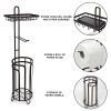 Bathroom Tissue Paper Roll Stand; Toilet Paper Roll Storage Holder; Free-Standing Toilet Paper Holder