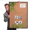 Board2by Cork Board Bulletin Board 36 x 48;  Black Wood Framed 4x3 Corkboard;  Office Board for Wall Cork;  Large Wall Mounted Notice Pin Board with 1