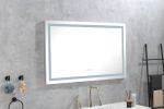48*36 LED Lighted Bathroom Wall Mounted Mirror with High Lumen+Anti-Fog