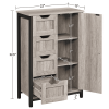 32.5" Height Wooden Bathroom Floor Cabinet Storage Organizer with 4 Drawers, Gray