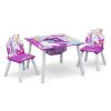 Children's unicorn table and chair set pink