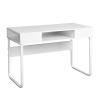 43.3" Rectangular Computer Desk / Writing Desk with Open Storage; White