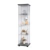 Glass Cabinet-b Glass Display Cabinet 4 Shelves with Door, Floor Standing Curio Bookshelf for Living Room Bedroom Office, 64.7"*16.7"*14.3", Black