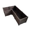Rectangular Raised Garden Bed Kit Indoor Outdoor Plastic Planter Grow Box for Fresh Vegetables, Herbs, Flowers & Succulents, Brown, 61.41'' x 15.35''