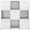 Book Cabinet High Gloss White 35.4"x11.8"x35.4" Engineered Wood
