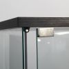 Glass Cabinet-b Glass Display Cabinet 4 Shelves with Door, Floor Standing Curio Bookshelf for Living Room Bedroom Office, 64.7"*16.7"*14.3", Black