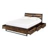 ACME Juvanth Queen Bed WStorage in Rustic Oak & Black Finish 24260Q