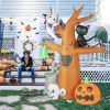 8ft Garden 9pcs LED String Lights With Tombstone Pumpkin Ghost Tree Inflatable Halloween Decoration