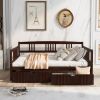 Full Size Daybed Wood Bed with Two Drawers; Espresso(OLD SKU:LP000058AAP)