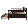 Full Size Daybed Wood Bed with Two Drawers; Espresso(OLD SKU:LP000058AAP)