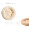 Pet Bed for Small Dogs and Cats Luxurious Faux Fur Donut Cuddler Soft Plush Fluffy Indoor Cat Bed, Light Yellow