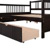 Full Size Daybed Wood Bed with Two Drawers; Espresso(OLD SKU:LP000058AAP)
