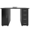 Double Edged Manicure Nail Table with Drawer Black