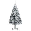 Artificial Christmas Tree with Flocked Snow Green 7 ft PVC