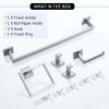 5 Pieces Bathroom Hardware Accessories Set Towel Bar Set Wall Mounted; Stainless Steel