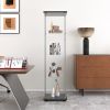 Glass Cabinet-b Glass Display Cabinet 4 Shelves with Door, Floor Standing Curio Bookshelf for Living Room Bedroom Office, 64.7"*16.7"*14.3", Black