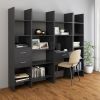Book Cabinet Gray 23.6"x13.8"x70.9" Engineered Wood