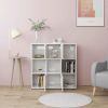 Book Cabinet High Gloss White 35.4"x11.8"x35.4" Engineered Wood