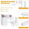 Kids Wooden Writing Furniture Set with Drawer and Storage Cabinet