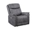 Traditional-Modern Power Reclining Collection - Cool Gray Microsuede, Dual-Power Reclining - USB Charging Port, All Close Button, Unmatched Comfort
