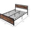 Queen Platform Bed Frame with Headboard and Footboard