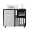 32'' Wide 3 -Drawer Mobile Lateral Filing Cabinet; Black oak and Grey File Cabinet with Printer Stand for Home Office