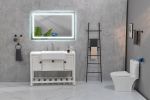 48*36 LED Lighted Bathroom Wall Mounted Mirror with High Lumen+Anti-Fog