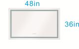 48*36 LED Lighted Bathroom Wall Mounted Mirror with High Lumen+Anti-Fog
