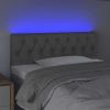 LED Headboard Light Gray 39.4"x2.8"x30.7"/34.6" Fabric