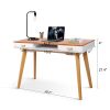 Modern Simple Style Solid Wood Computer Desk,Home Office Writing Desk,Study Table with Drawers