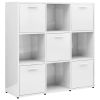 Book Cabinet High Gloss White 35.4"x11.8"x35.4" Engineered Wood