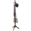2 Heights Wooden Coat Rack Hanger Hall Tree Entryway with 9 Hooks Walnut