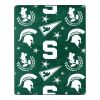 Michigan State OFFICIAL NCAA & Disney's Mickey Mouse Character Hugger Pillow & Silk Touch Throw Set