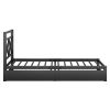 Metal Platform Bed with 2 Drawers;  Twin (Black)