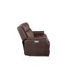 Clean Contemporary Dual-Power Recliner - Ocean Blue Leatherette, Power Footrest, Power Headrest - Easy-Care and Convenience