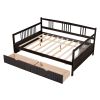 Full Size Daybed Wood Bed with Two Drawers; Espresso(OLD SKU:LP000058AAP)
