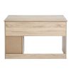 43.3'Wood Corner Writing Table with Shelf 3 Drawers Storage;  Oak & White