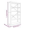 5-Tier Bookcase 31.5"x11.8"x55.1" Solid Wood Acacia