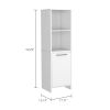 Eiffel Kitchen Pantry; Two External Shelves; Single Door Cabinet; Two Interior Shelves White -White