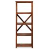 Bookshelf Solid Acacia Wood Honey Finish 23.6"x11.8"x63"